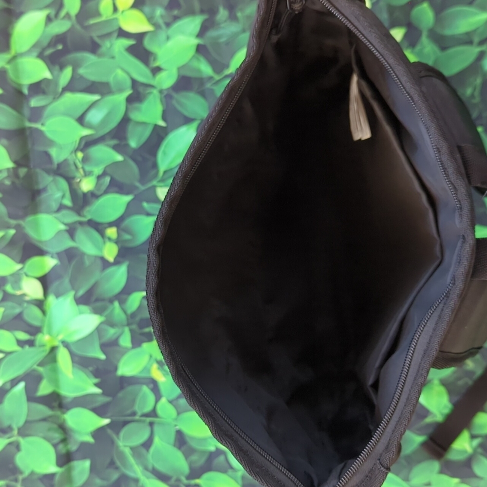 Black Reebok Backpack With Unique Tiered Zipper Pocket Design - Picture 5 of 15